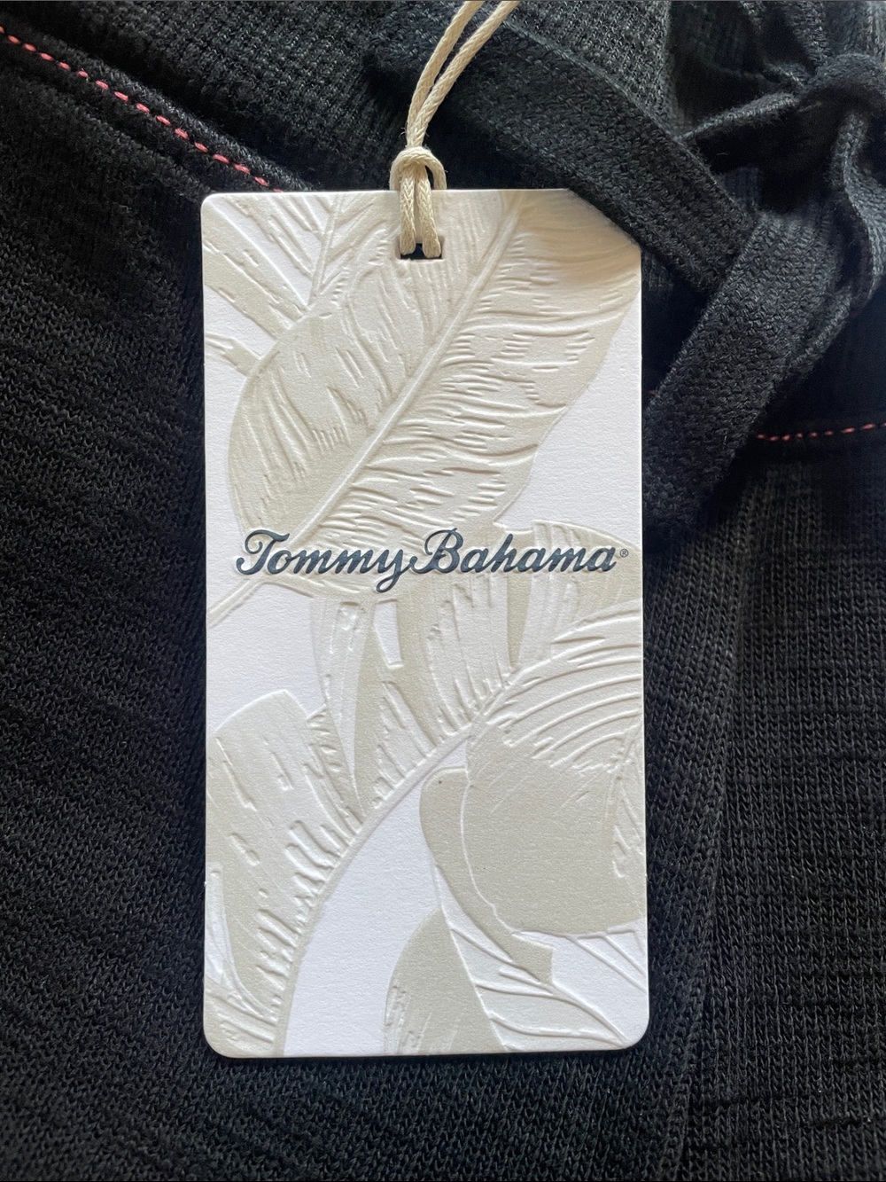 Tommy Bahama Black Shorts with Pink Contrast Stitching - Picture 4 of 7